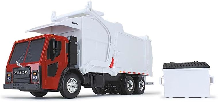 First Gear 1/25 White/Red Mack LR Garbage Truck w/McNeilus Meridian Loader & Dumpster DCP 70-0624
