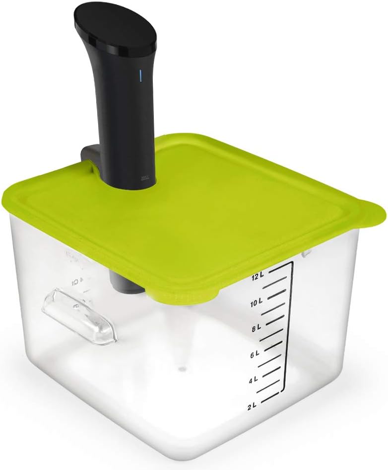 EVERIE Collapsible Silicone Lid Compatible with Anova Nano Sous Vide Cooker and Rubbermaid 12,18,22 Qt Sous Vide Container, Side Mount