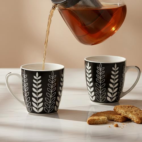 Image of U.P.C. Ceramic Coffee Mug Set of 6, 220 ml | Tea & Coffee Mugs with Comfortable Handle | Microwave Safe | Premium Coffee Cups for Tea, Cappuccino | Home & Office Use (Black)