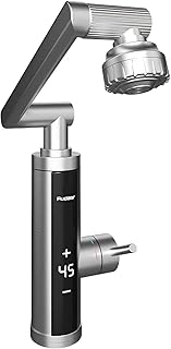 Wasserhahn mit Durchlauferhitzer für Küche, Bad, Edelstahl-Warmwasserhahn Versorgung Heiß- und Kaltwasserhahn mit Digitalanzeige, 230v Elektrische Wasserhahn (Mechanischer Auslauf)