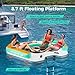 Goplus Inflatable Floating Dock, 8.7FT x 8.7FT Inflatable Dock Platform w/Detachable Ladder, Carry Bag, Water Mat Floating Platform Island Raft for Lake, Beach, Pool