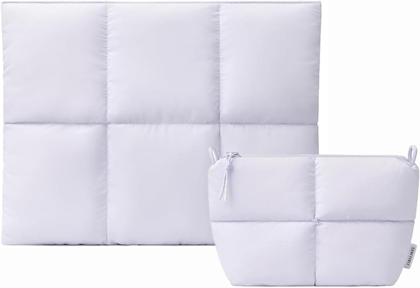 Comfyable Puffy Laptop Sleeve 13 Inch 14 Inch with Electronics Organizer Travel Case, Lavender