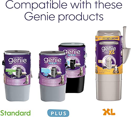 Litter Genie Ultimate Cat Litter Disposal System Refills, Lock Away Odors, Purple ,12 Cartridges #TOP6