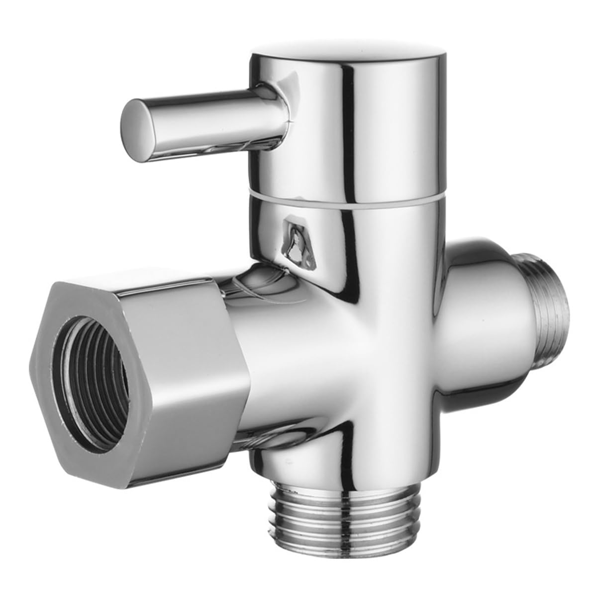 DSF007DB Valvola Deviatrice a 3 Vie Da 3/8 Di Pollice Con Raccordo a T in Ottone Per Doccette Per Bidet (cromata)