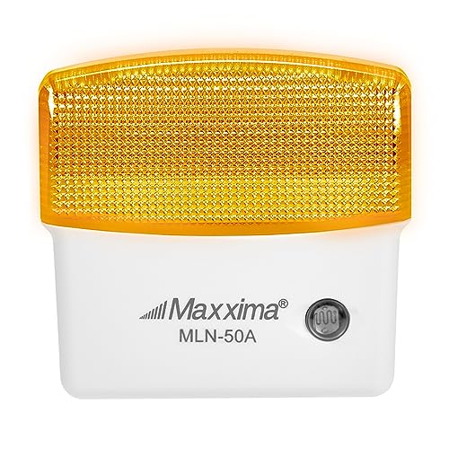 Maxxima LED Night Light with Dusk to Dawn Sensor - Featuring 25 Lumens, Plug In, Ideal for Bedrooms, Bathrooms, Basements, Hallways, and Senior Living, Amber Light - 2 Pack - Thumbnail 2