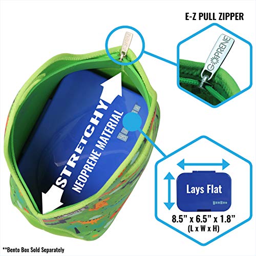 GOPRENE Kids Lunch Bag for Boys Insulated Neoprene Lunch Tote Fits Bento Box and Thermos Green Toddler Lunchbox for School Daycare or Travel (Dinosaur) by GOPRENE - Image 5