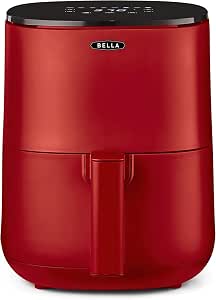 bella 3L Digital Air Fryer Multifunction 5-in-1 with Grill and Basket Non-stick Removable and Dishwasher Safe, 1400 Watt, Matte Red