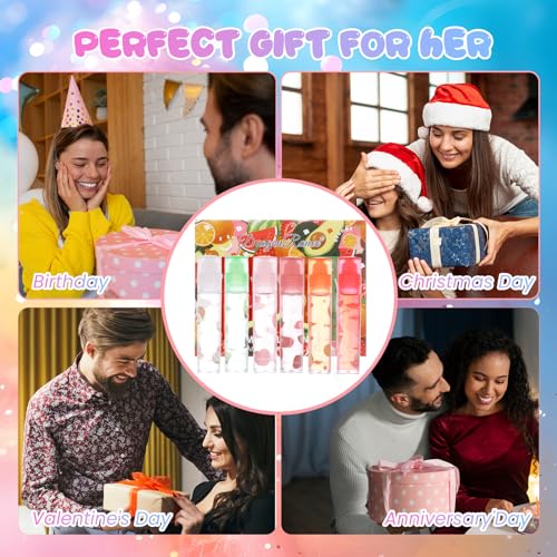 6 Pieces Roll-on Fruit Lip Oil Set,Moisturizing Lip Gloss Oil Set, Transparent Plumping Liquid Lipstick for Women and Girls Lip Care (Strawberry,Watermelon,Honey peach,Orange,Avocado,Coconut) - Image 7