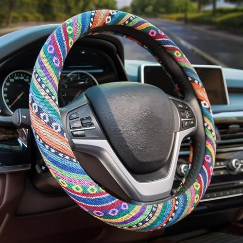 Valleycomfy Boho Steering Wheel Covers for Women Cloth Bohemian Universal | 15…