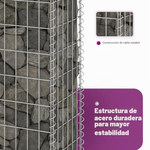 Gaviones de jardín vidaXL 200x50x100 cm, la solución de malla metálica para delimitar con estilo 8