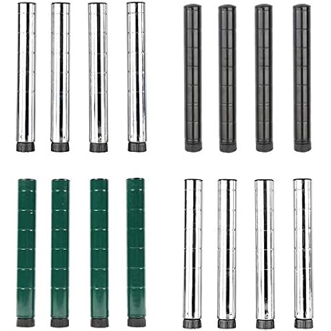 Regal Altair Set of 4 Wire Shelving Posts | Customize Poles Height: 8", 14", 27", 34", 54", 64", 74", 86", 96" and Material: Chrome, Black Epoxy, Green Epoxy, Stainless Steel Cover