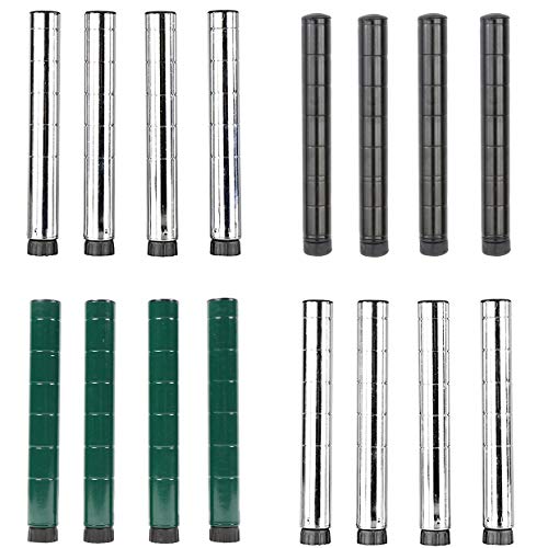 Regal Altair Set of 4 Wire Shelving Posts | Customize Poles Height: 8 14 27 34 54 64 74 86 96 and Material: Chrome Black Epoxy Green Epoxy Stainless Steel