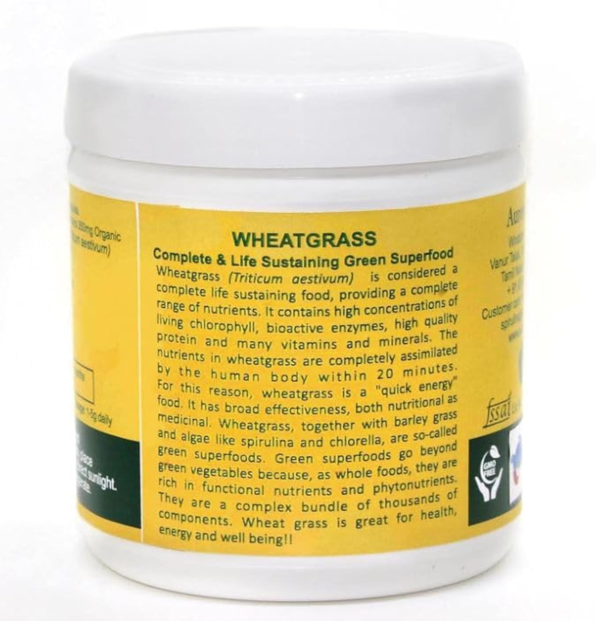Aurospirul Organic Wheatgrass 500 Veg Capsules