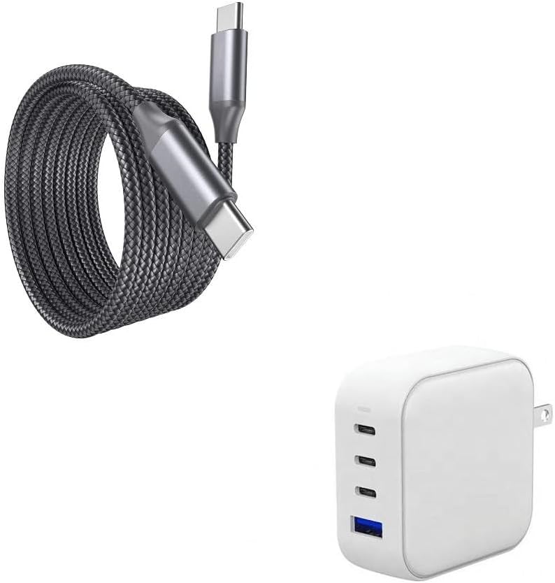 BoxWave Universal PD USB Type-C Wall Charger Bundle (100W), Power Delivery AC Adapter USB Type-C Wall Charger - Winter White, Charger for Smartphones and Tablets