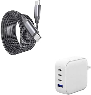 BoxWave Universal PD USB Type-C Wall Charger Bundle (100W), Power Delivery AC Adapter USB Type-C Wall Charger - Winter White, Charger for Smartphones and Tablets