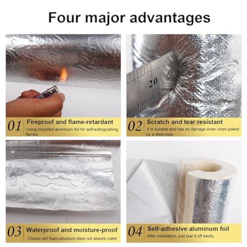 Envoltura aislante de tuberías autoadhesiva de polietileno y aluminio para exterior 4
