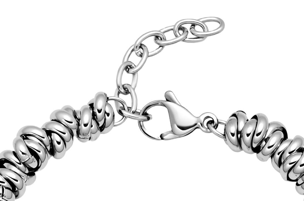 Dada Gioielli - Bracciale Donna Anelli Intrecciati a Nodino con Ciondolo Portafortuna - Acciaio Inossidabile Nickel-Free - Idea Regalo Amica Speciale Sorelle Mamma