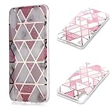 Nadoli Galvanoplastie Marbre Coque pour Samsung Galaxy A10,Silicone Housse de Protection en TPU Souple Lustré Ultra Mince Bumper Étui Cover,Rose Blanc