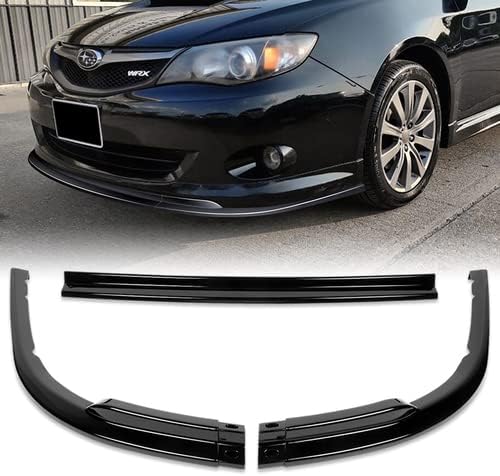 3 Pieces Front Bumper Lip Spoiler Splitter Side Body Kit Trim Protection Compatible with 2008-2010 Subaru Impreza WRX, Premium Package Bumper 2009 (Matt Black)