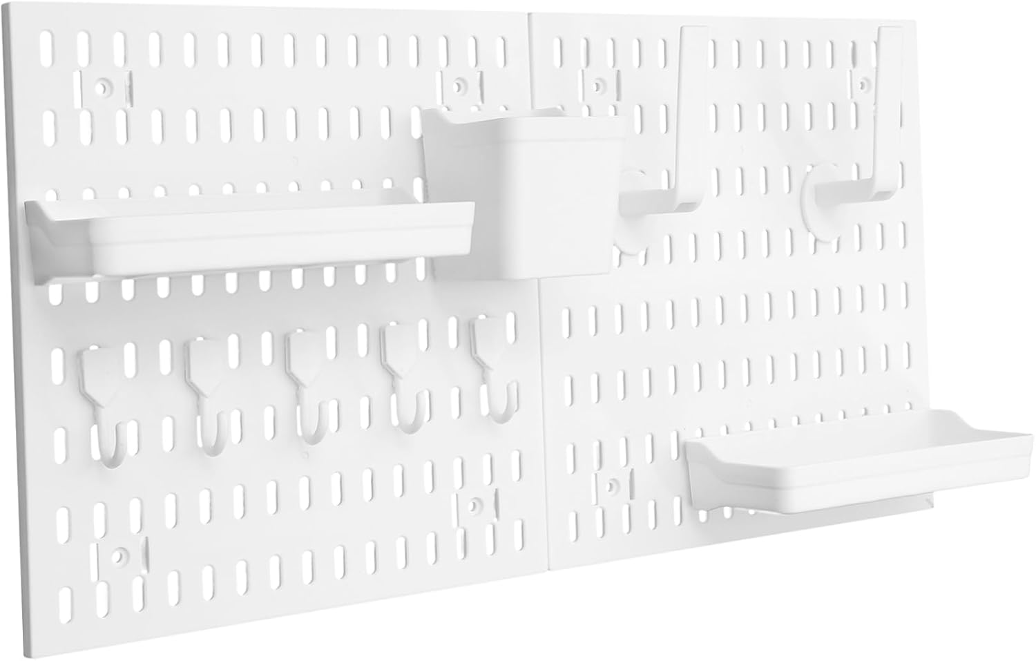 1set Wall-Mounted Pegboard Organizer Kit with Hooks Multi-Functional Display for Kitchen Bathroom and Home Storage Easy Installation No Drilling Required Versatile Pegboard for