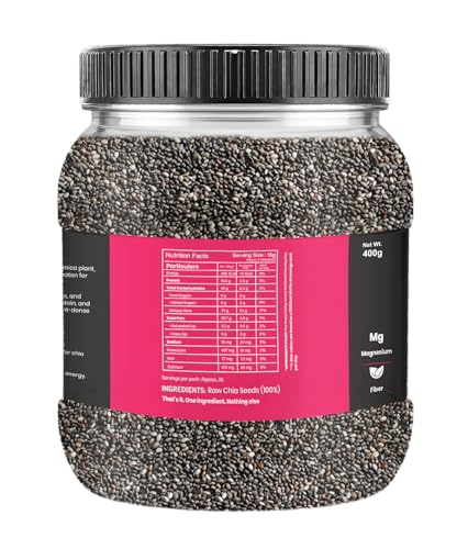 Image of Livyor Raw Chia Seeds - 400g for Eating | Weight Management with Omega-3 | Rich in Calcium | Rich in Protein and Fiber | Pack of 1