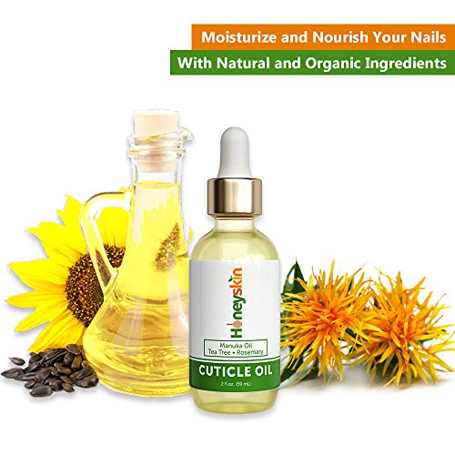 Nourishing Nail Care Cuticle Oil - Infused with Manuka Honey and Tea Tree Oil - Manicure and Pedicure SPA Essential for Softer and Stronger Nails - Natural Moisturizer for Dry Cracked Cuticle (2oz) - Thumbnail 3