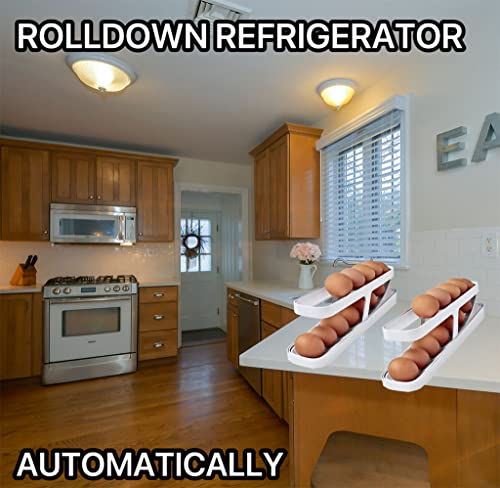 1Pcs Tier Egg Dispenser Automatic Egg Roller Refrigerator Rolling Egg Holder Automatically Rolling Egg Storage Container For Kichen #TOP4