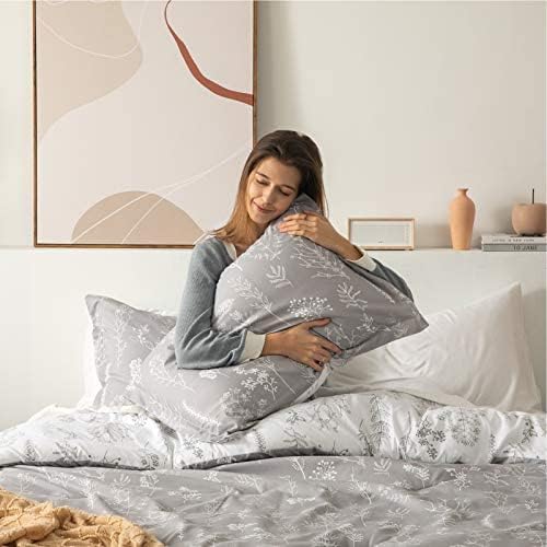 Miniatura 3 de Bedsure Juego de edredón California King, edredón gris, juego de cama tamaño California King, bonito juego de ropa de cama floral Cali King, 3