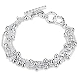 DL DiLiCa Elegant Chain Beads Strand Bracelet for Women, Girl Classic Charm Chain Bracelet Jewelry