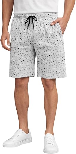 ALZA Men’s Cotton Printed Shorts Elastic Waist Casual Summer Shorts