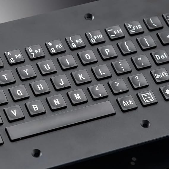 Panel Mount Industrial USB Keyboard With Ergonomic Trackball Mouse for Marine Applications