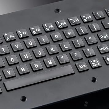 Panel Mount Industrial USB Keyboard With Ergonomic Trackball Mouse for Marine Applications