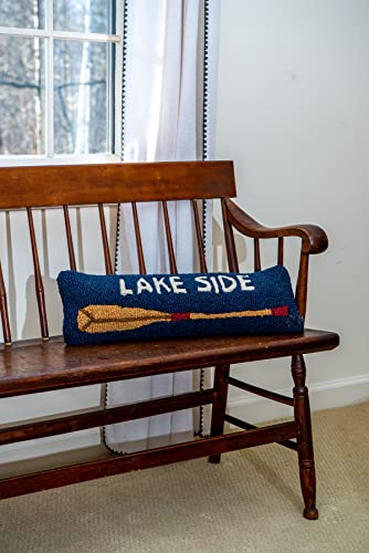 Chandler 4 Corners Artist-Designed Lakeside Oar Hand-Hooked Wool Decorative Throw Pillow (8” X 24”) Lake & Lodge Pillow For Couches & Beds - Easy Care & Low Maintenance - Lake House Cabin Pillow #TOP1