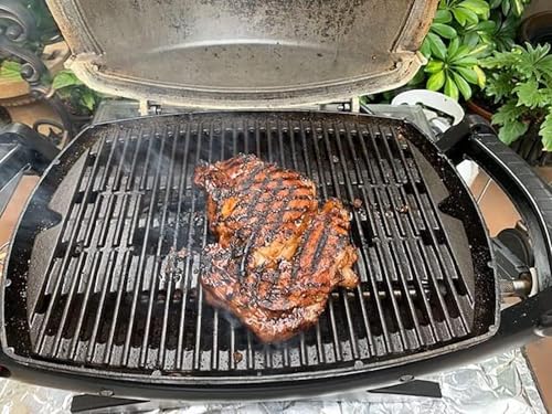 Image of 7582 Grill Grate for Weber Baby Q Parts, Weber Q1000 Accessories, Q1200, Q1400, Q100, Q120, Q140, 386001, 386002, Matte Enamel Cast Iron, Black, Rectangular, 17 inch x 12.7 inch, 1PC