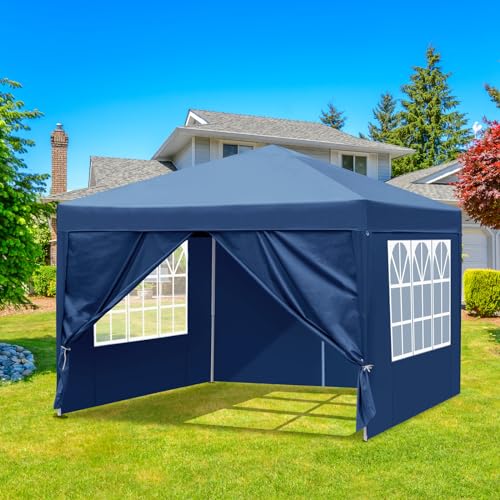 Bonnlo Pop Up Gazebo 3x3m with Sides, Folding Garden Event...