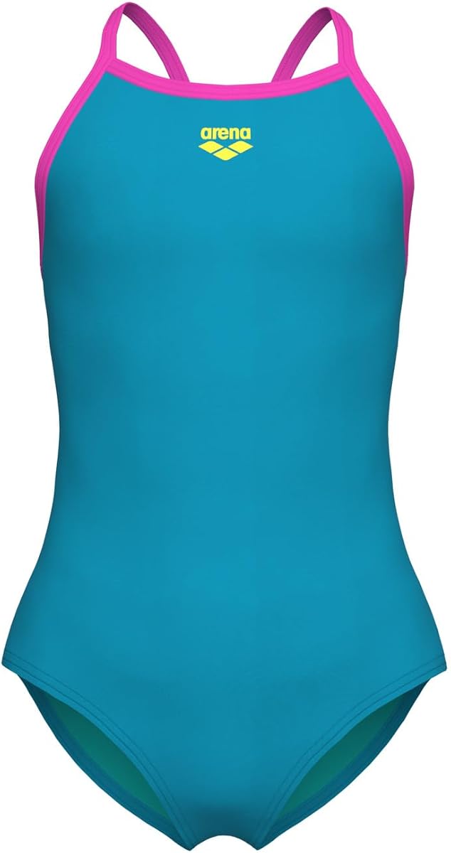 Arena Traje de baño para niña Feel Solid Light Drop Back Traje de baño elástico de una Pieza con Tirantes finos