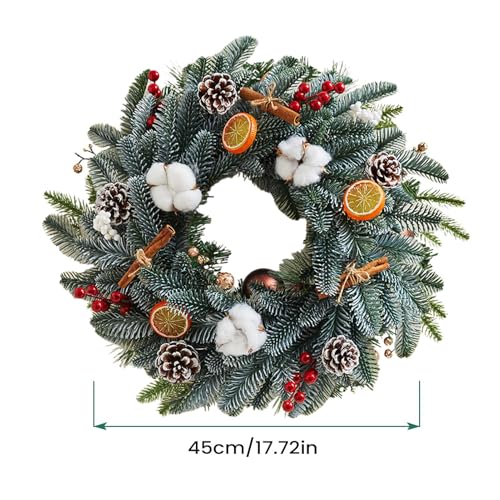 Corona de Navidad artificial y guirnalda decorativa para pared de casa 6