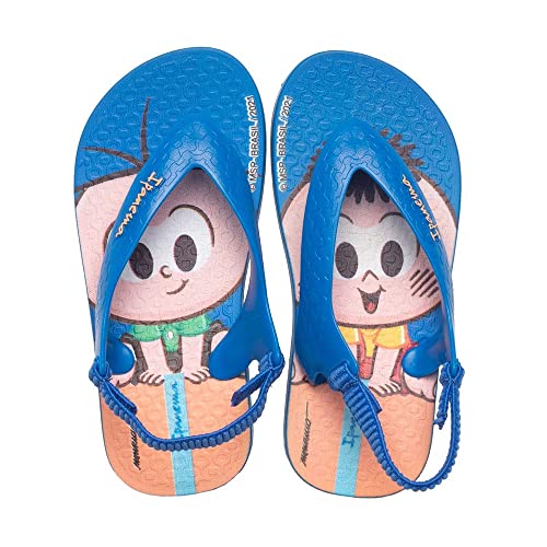 Chinelo Turma da Mônica, Ipanema Kids, Bebê Unissex, Azul/Azul/Laranja, 20/21