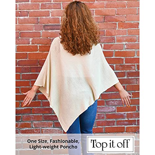 Image of Top It Off Elsa Poncho - Women's Fine Knit Luxury Topper - Layering Piece for Warmth