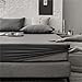 JUWENIN,Fitted Sheet Microfiber, Brushed Finish, Wrinkle, Fade, Stain Resistant, One Fitted Bed Sheet (Queen, Dark Grey)