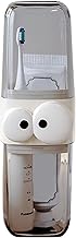 ShopiHome Cute Toothbrush and Toothpaste Holder with Fun Eyes – Portable Travel Storage Organizer for Oral Care Essentials
