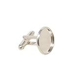 Honbay 10PCS(5 Pairs) 16mm Brass French Style Cufflink with Blank Round Tray for 16mm Round Cabochons