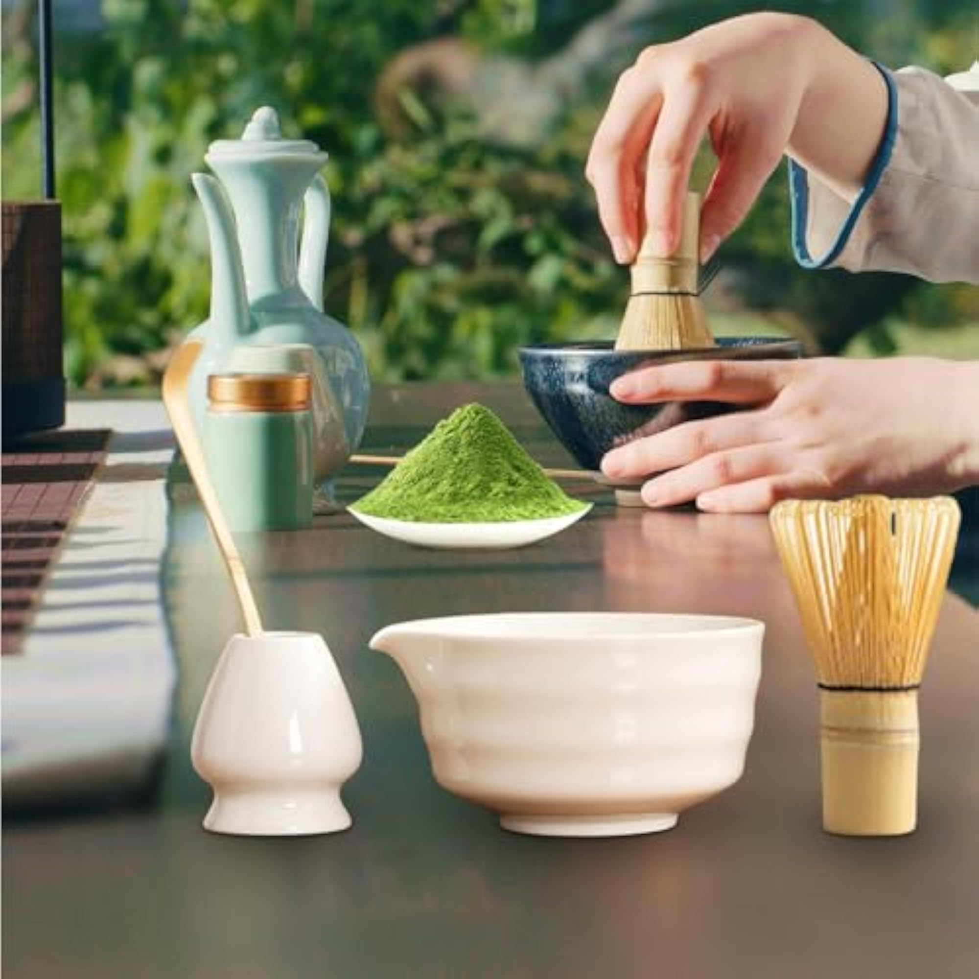 Japanese Handmade Matcha Set for Dining Room, White