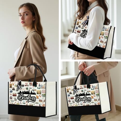 Boston Dallas Washington DC San Francisco Los Angeles China Travel Tote Bag Makeup Bag Set4