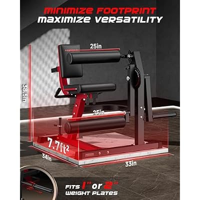 FEIERDUN 4-in-1 Adjustable Leg Extension Curl Machine - 700lbs Capacity Leg Extension Machine for Lower Body Workouts - Adjustable Leg Curl Machine, Home Gym Weight Machine, Red