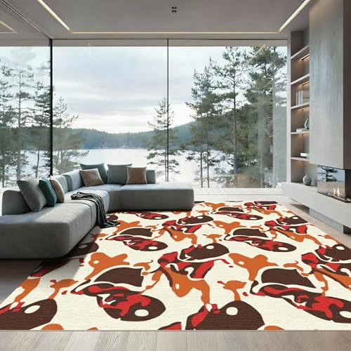 ODIKA Flatwoven High Traffic Area Rug 4x6, Rustic Farm Animal