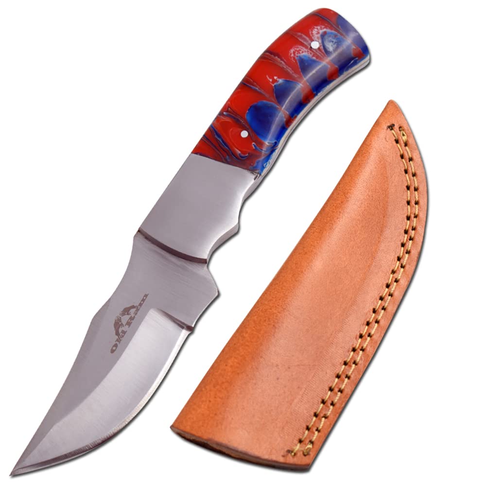 Amazon.com : Old Ram Collection Sharp Heavy Duty Durable Fixed Blade  Hunting Skinner Knife w/ Leather Sheath (2061BLP) : Sports & Outdoors