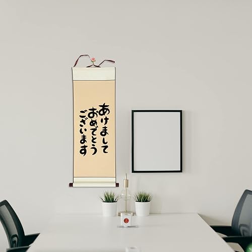 Miniatura 6 de EXCEART Caligrafía china en blanco pergaminos colgantes de dibujo rollos de papel oficina colgante de pared en blanco pergaminos 1 pieza dorado