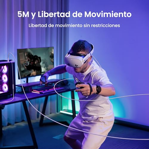 KIWI design Cable Link con Carga 5M Compatible con Meta Quest 3s Quest 3 Quest 2/Pro/Accesorios Pico 4 y PC/SteamVR, Cable USB 3.0 a USB-C Link con Super Rápida 5 Gbps, para Juego Prolongado - imagen 7