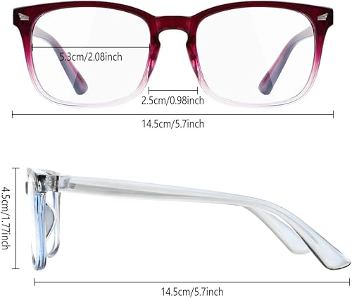 Miniatura 9 de Yekepal Gafas con filtro de luz azul, paquete de 2 lentes de luz azul para hombre, anteojos de luz azul para mujer, anteojos con luz azul para